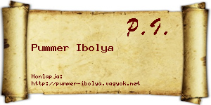 Pummer Ibolya névjegykártya